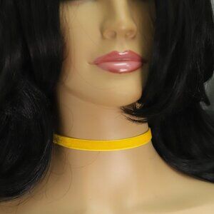 Yellow Velvet Choker Swiss velvet Adjustable Necklace yellow Chokers (#47)